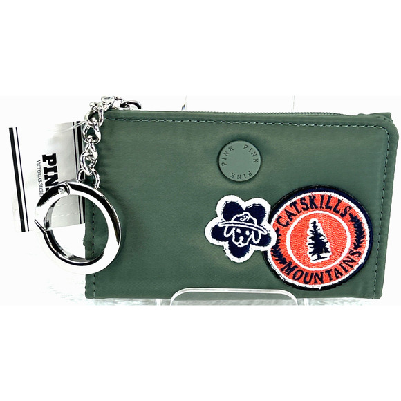 PINK Women's Credit Card Polyester Wallet Catskills Mountains Green NEW W/ TAGS - Picture 2 of 6